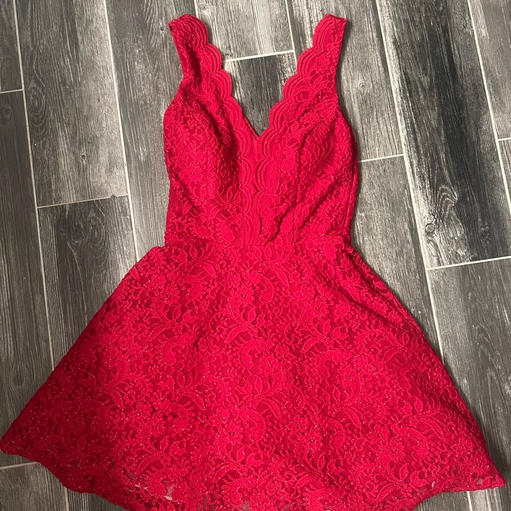 Elegant Red Lace Dress